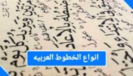 ما هي أنواع الخط العربي وأشكاله